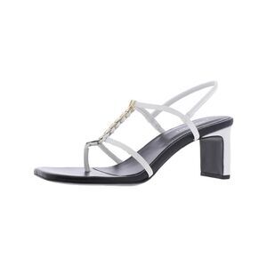 DORATEYMUR Womens White Chain Narcissist Slip On Heeled Thong Sandals 38.5